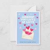 Sending Love Mail Hearts Envelope Valentine's Day ノートカード (正面)