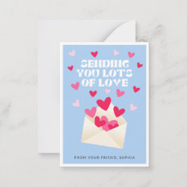 Sending Love Mail Hearts Envelope Valentine's Day ノートカード