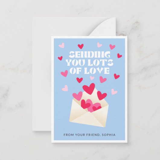Sending Love Mail Hearts Envelope Valentine's Day ノートカード (正面)