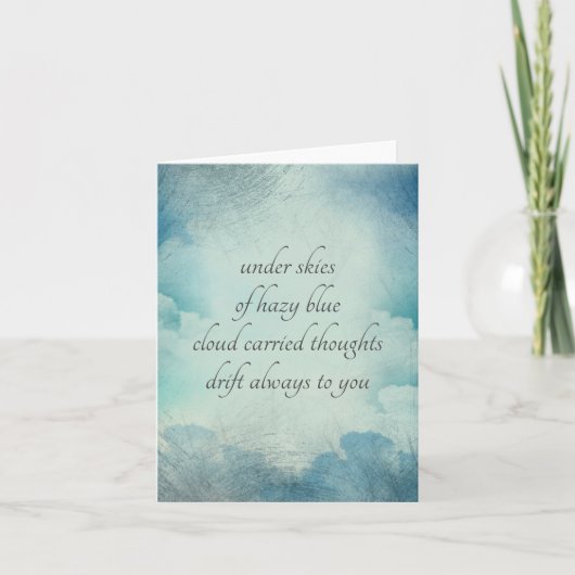 Sending Love's 考える of youヴィンテージスタイルカード カード (正面)