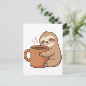 Sending Slow Vibes Sloth Postcard |Cute Hello Note ポストカード (スタンド正面)