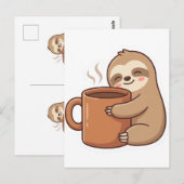 Sending Slow Vibes Sloth Postcard |Cute Hello Note ポストカード (正面/裏面)