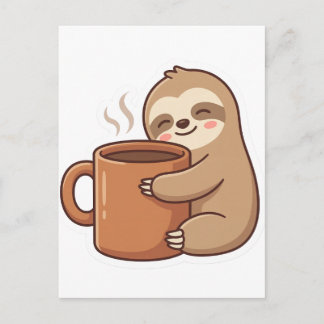 Sending Slow Vibes Sloth Postcard |Cute Hello Note ポストカード