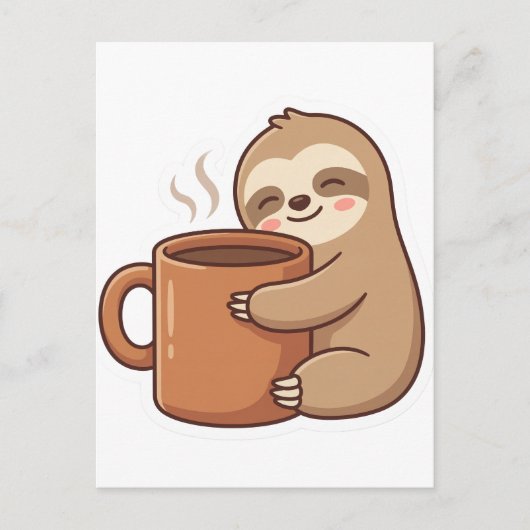 Sending Slow Vibes Sloth Postcard |Cute Hello Note ポストカード (正面)
