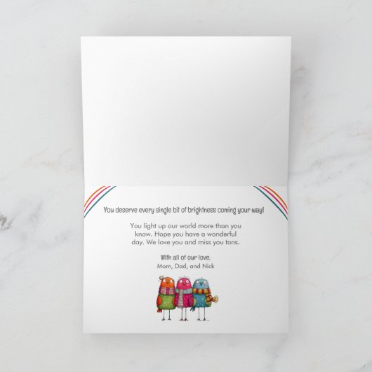 Sending You a Flock of Good Vibes, Neon Birds カード (内部)