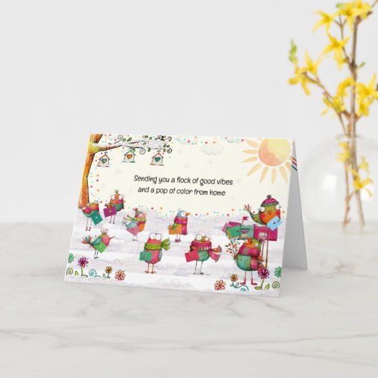Sending You a Flock of Good Vibes, Neon Birds カード (黄色い花)