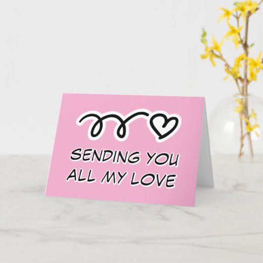 Sending you all my love Valentine's Day Card カード (黄色い花)