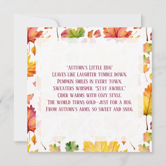 Sending You Autumn Blessings カード (裏面)