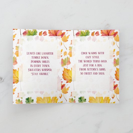 Sending You Autumn Blessings カード (内部)