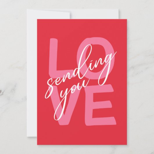 Sending You Love Bold Modern Typography Valentine シーズンカード (正面)