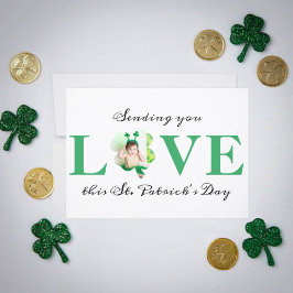 Sending You Love Photo Shamrock St. Patrick's Day カード