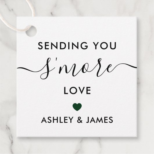 Sending You's More Loveラベル、結婚のForest Green フェイバータグ (正面)