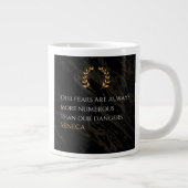 Senecaの洞察：危険と比較した恐実在れ ジャンボコーヒーマグカップ (右)