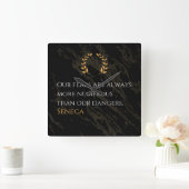 Senecaの洞察：危険と比較した恐実在れ スクエア壁時計 (ホーム)