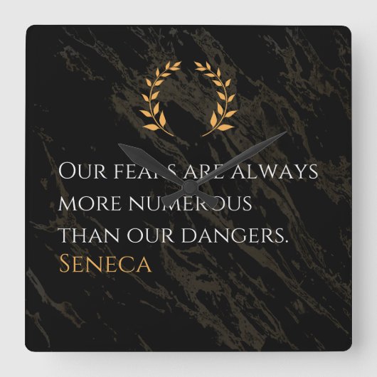 Senecaの洞察：危険と比較した恐実在れ スクエア壁時計 (正面)