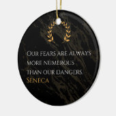 Senecaの洞察：危険と比較した恐実在れ セラミックオーナメント (左)