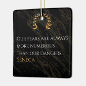 Senecaの洞察：危険と比較した恐実在れ セラミックオーナメント (左)