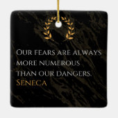 Senecaの洞察：危険と比較した恐実在れ セラミックオーナメント (裏面)
