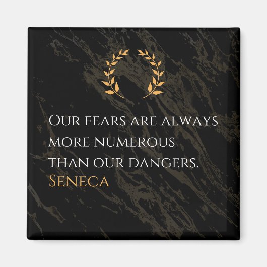 Senecaの洞察：危険と比較した恐実在れ マグネット (正面)