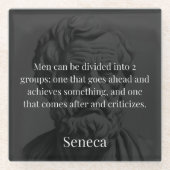 Senecaの部門：doersと批評家 ガラスコースター (正面)