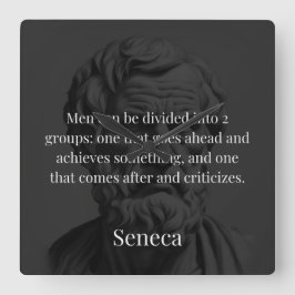 Senecaの部門:doersと批評家 スクエア壁時計