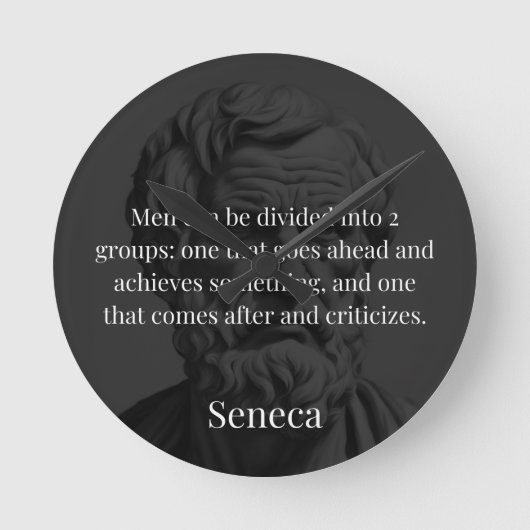 Senecaの部門:doersと批評家 ラウンド壁時計 (正面)