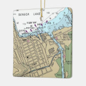 Seneca Lake Watkins NYチャート セラミックオーナメント (左)