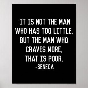 Seneca On Greed Stoic Philosophy引用文ミニマリスト ポスター