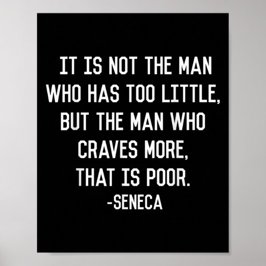 Seneca On Greed Stoic Philosophy引用文ミニマリスト ポスター (正面)