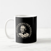 Seneca Quote - All Cruelty Springs From Weakness L コーヒーマグカップ (左)
