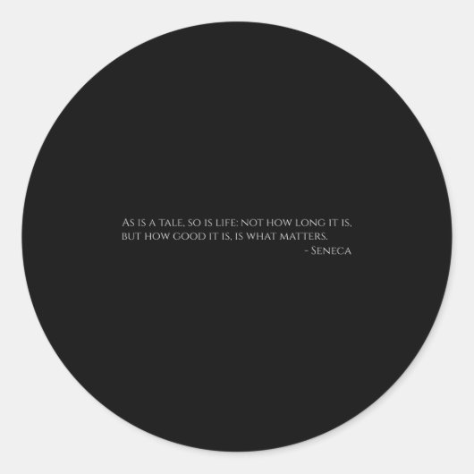 Seneca Quote On Life - Ancient Rome - Stoic Philos ラウンドシール (正面)