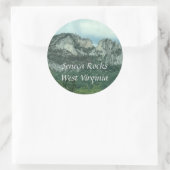 Seneca Rocksウェストバージニア山脈ステッカー ラウンドシール (バッグ)