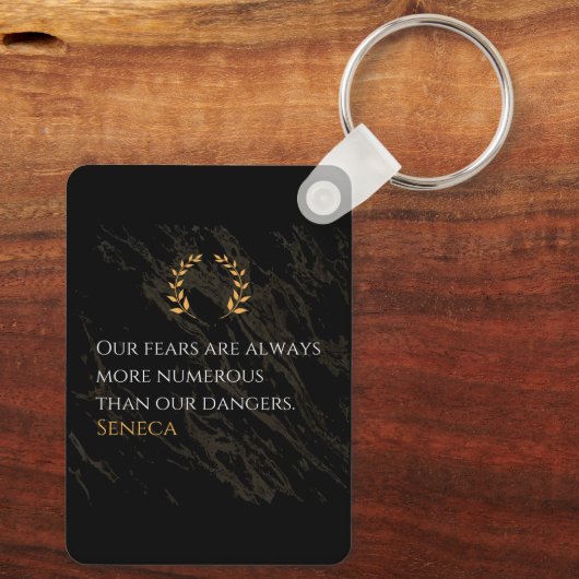 Seneca's Insight: Fears Compared to Real Dangers キーホルダー (裏面)