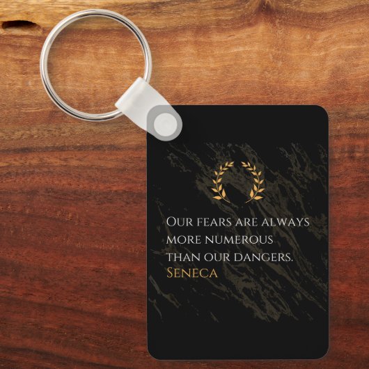 Seneca's Insight: Fears Compared to Real Dangers キーホルダー (正面)