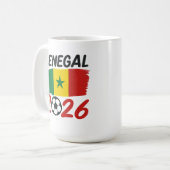 Senegal 2026 Soccer Fan Design with Star Football コーヒーマグカップ (正面左)