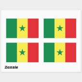 Senegal Flag 長方形シール (シート)