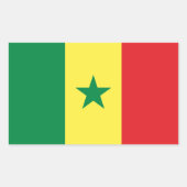 Senegal Flag 長方形シール (正面)