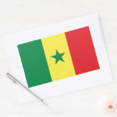 Senegal Flag 長方形シール (封筒)