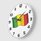 Senegal Flag Senegalese Pride Green Yellow Red ラージ壁時計 (傾斜)