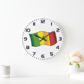 Senegal Flag Senegalese Pride Green Yellow Red ラージ壁時計 (ホーム)