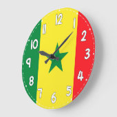 Senegal Flag Wall Clock – Stylish Patriotic Decor ラージ壁時計 (傾斜)