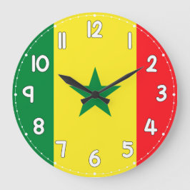 Senegal Flag Wall Clock – Stylish Patriotic Decor  ラージ壁時計
