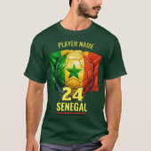 Senegal National Football Flag Heritage Soccer Tシャツ (正面)