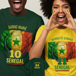 Senegal National Football Flag Heritage Soccer Tシャツ