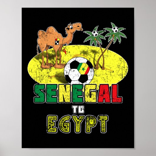 Senegal National Soccer Team To Egypt Retro ポスター (正面)