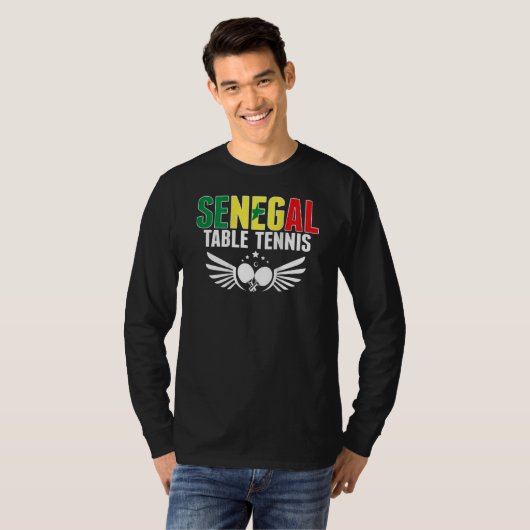 Senegal Ping Pong Support Senegalese Table Tenni Tシャツ (正面フル)