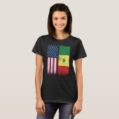 Senegal Senegalese American Flags Proud USA Senega Tシャツ (正面フル)