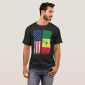 Senegal Senegalese American Flags Proud USA Senega Tシャツ (正面フル)