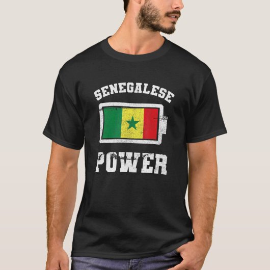 Senegal Senegalese West Africa Proud Battery Power Tシャツ (正面)