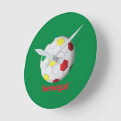 Senegal Soccer ラウンド壁時計 (傾斜)